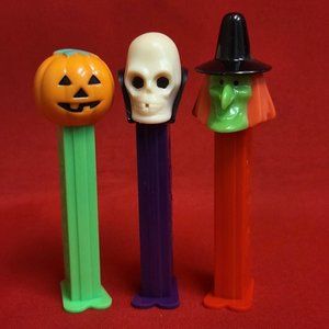 Halloween Pez Dispensers Skull Pumpkin Witch Set of 3